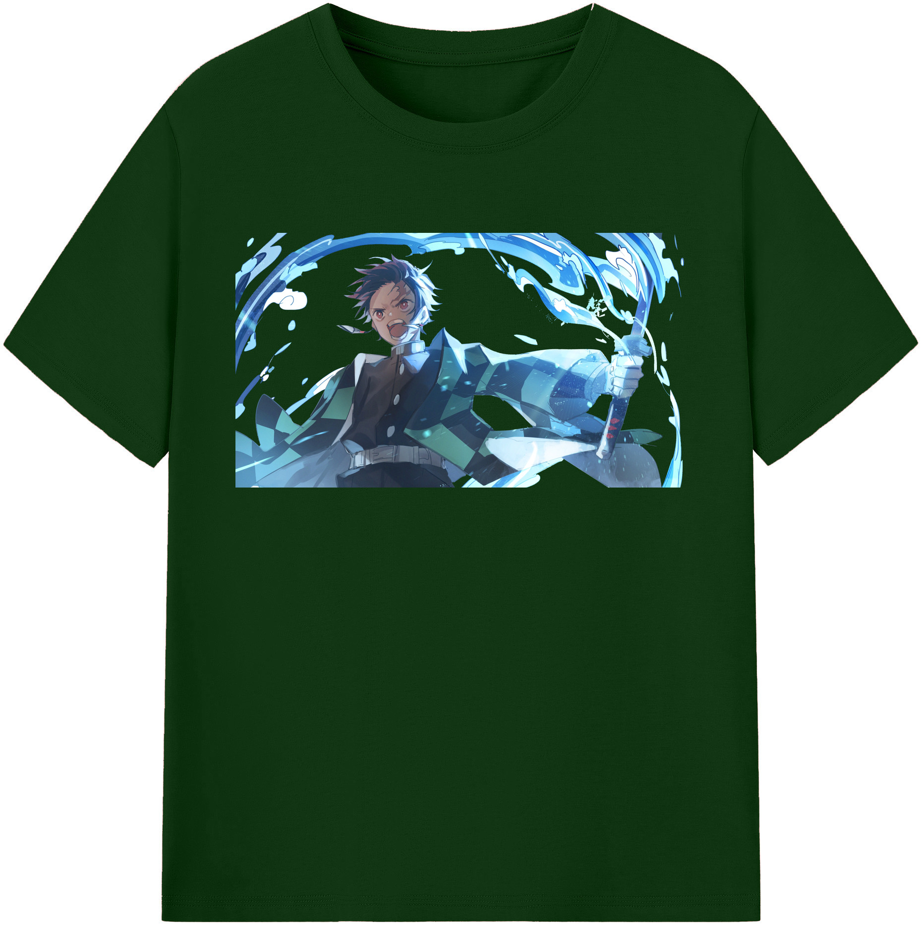 （画像用） 鬼滅の刃 竈門 炭治郎／かまど たんじろう Kamado Tanjirou 綿100％半袖Tシャツ（フロントプリント）